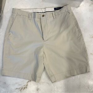 Polo by Ralph Lauren Classic 9” Stretch Straight Fit Khaki Men’s Shorts - 35W